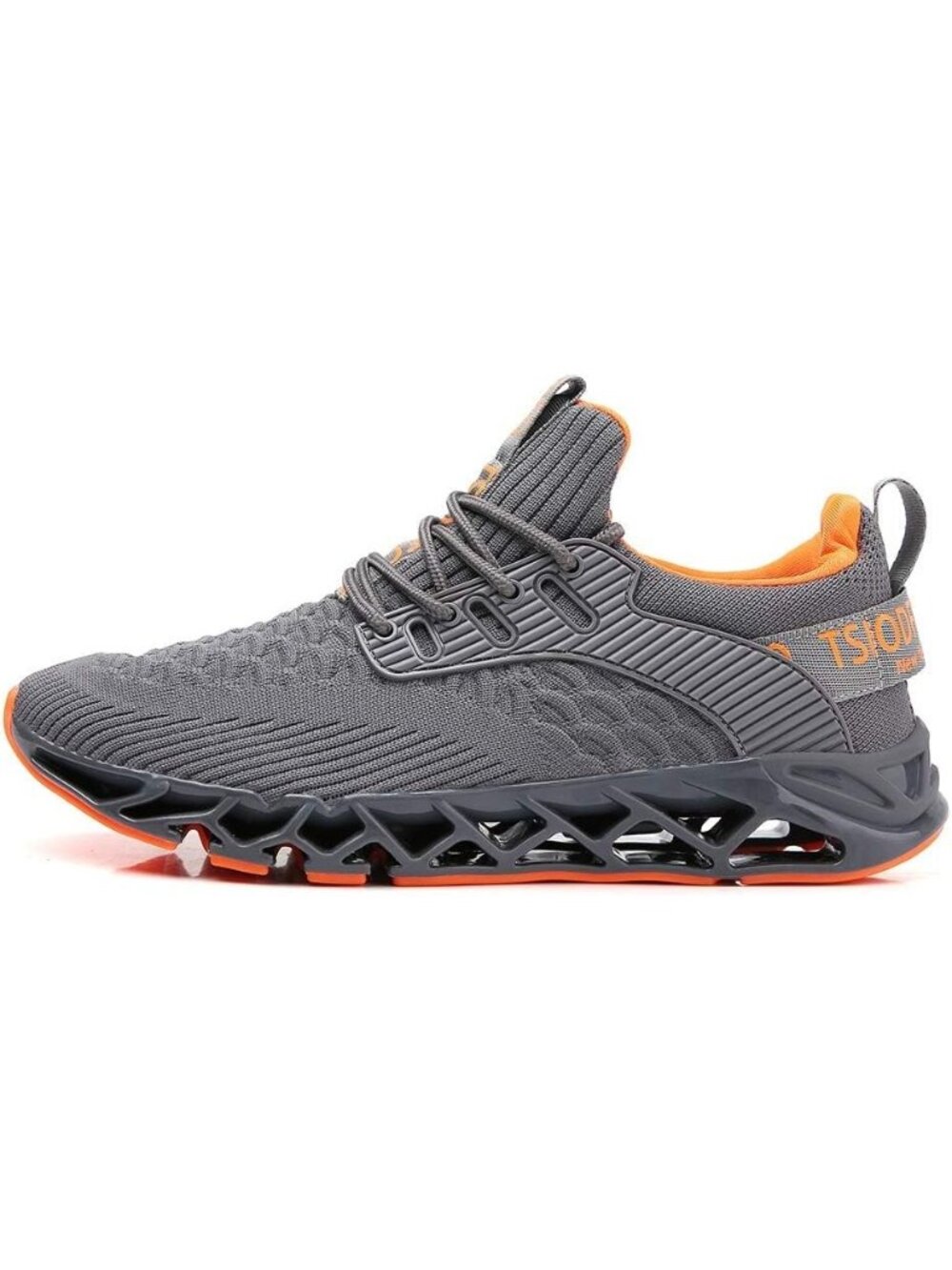 Women's Grey Mesh Comfortable Athletic Sport Running Tennis Walking Sneakers - Picture 2 of 4